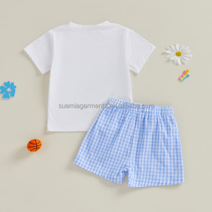 Conjunto <span class=keywords><strong>de</strong></span> Ropa <span class=keywords><strong>de</strong></span> Verano Informal <span class=keywords><strong>de</strong></span> Algodón para Bebé, Camiseta <span class=keywords><strong>de</strong></span> Manga Corta y Pantalones Cortos con Cordón Falso para Niños Pequeños - Product Image 2