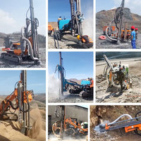 Foreuse de mine sur chenilles diesel pour forage de trous de mine et de roche, avec moteur à boîte de vitesses et changement automatique de tige