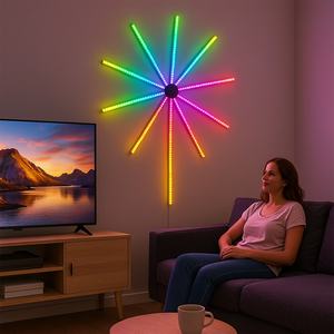 Kit d'éclairage mural flexible DIY à commande par application, synchronisation musicale, alimentation USB DC 5V, pour fête, décoration de chambre, feux d'artifice, lumières de feux d'artifice 5V - Product Image 2