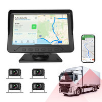 Cámara de Visión Trasera Impermeable AHD 1080P de 7.0 Pulgadas con Visión Nocturna para Internet Móvil, Alarma de Distancia de Colisión para Camiones, Peatones y Punto Ciego de Montacargas