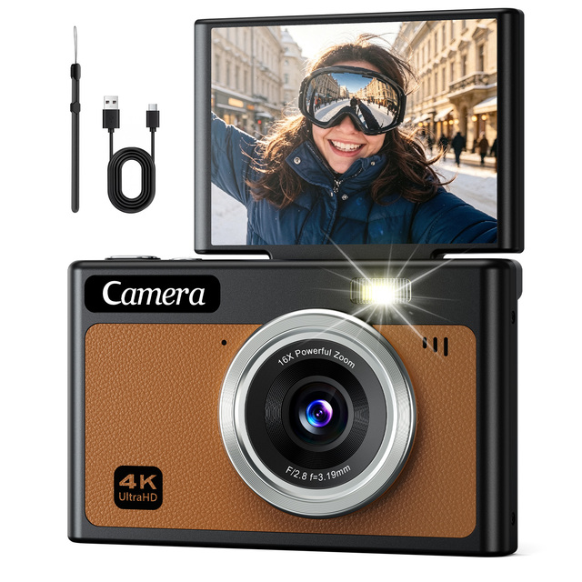 DC19 Optical Pocket Camera 8MP Anti-shake 16X Photography Camera Digital Camera Toy With 2.8inch Flip Screen