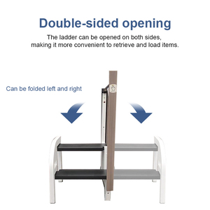 Escabeau pliant multifonctionnel <span class=keywords><strong>2</strong></span> <span class=keywords><strong>marches</strong></span> pour adultes, léger, compact, sûr, étroit, robuste, facile à ranger - Product Image 5