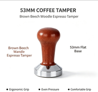 Tasseur à expresso en bois 51 mm 53 mm avec base plate en acier inoxydable pour café à domicile