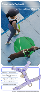 Harnais pour chien simple, durable, réfléchissant, réglable, imperméable, personnalisé, de luxe, avec boucle en PVC, vente en gros OEM - Product Image 6