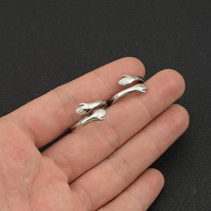 2026 New Temperament Niche Design Embrace The Shape <b>Ring</b> <b>Silver</b> Plated Simple <b>Adjustable</b> Unisex's Trendy <b>Rings</b> Wholesale Jewelry - Product Image 1