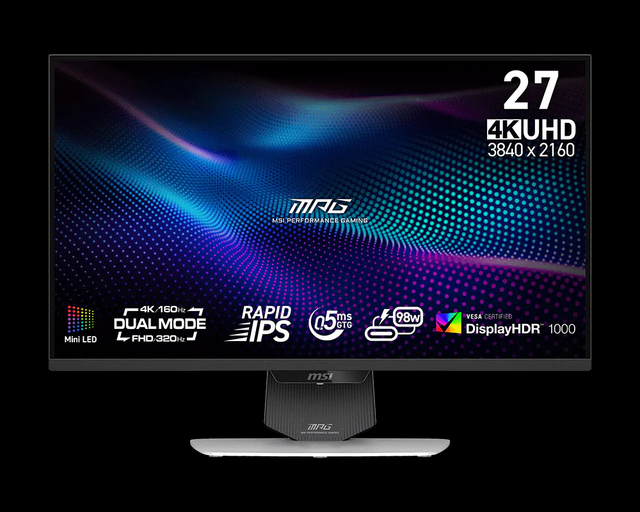 Msi Mpg 274urdfw E16m 27-inch 4k 160hz Mini Led Type-c98w White Gaming Monitor