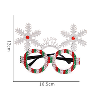 Lunettes de fête de Noël renne roux très populaires, lunettes fantaisie à bois de cerf scintillants, accessoire photo de Noël pour réunion de famille