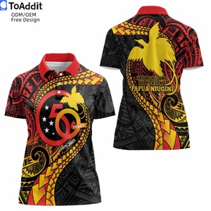 2025 vente chaude papouasie-nouvelle-guinée 50e anniversaire personnalisé femmes o-cou polo PNG <span class=keywords><strong>paradis</strong></span> oiseau motif femmes chemise de <span class=keywords><strong>golf</strong></span> - Product Image 5