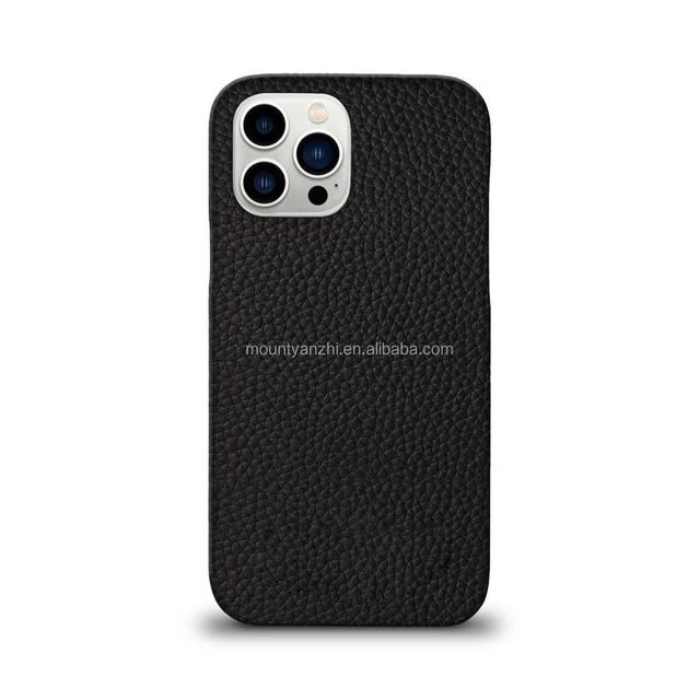 Luxury Custom Logo Pebble Full Grab Leather Mobile Phone Case Waterproof Portable Phone Protective Case for iphone Series