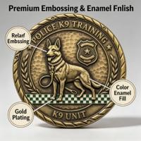 Pièce commémorative OEM personnalisée, moulée sous pression en relief 3D, avec remplissage couleur et bord en métal poli, pour l'Académie des armes à feu, vente en gros