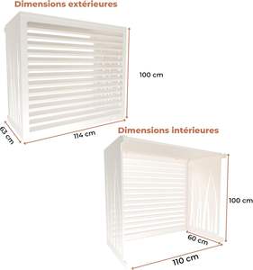 DECOAIRCO Cache de climatisation en alliage d'aluminium pour diffuseur d'air, grand format, blanc crème (RAL 9001), électrique avec cordon, durable, installation facile - Product Image 6