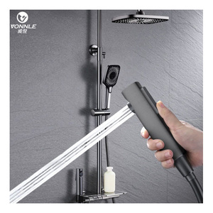 Ensemble <span class=keywords><strong>de</strong></span> <span class=keywords><strong>douche</strong></span> à robinet <span class=keywords><strong>d</strong></span>'<span class=keywords><strong>eau</strong></span> chaude et froide à 360 degrés en acier inoxydable à poignée unique avec valve en céramique à motif <span class=keywords><strong>de</strong></span> pause douce pour massage par <span class=keywords><strong>jet</strong></span> - Product Image 3
