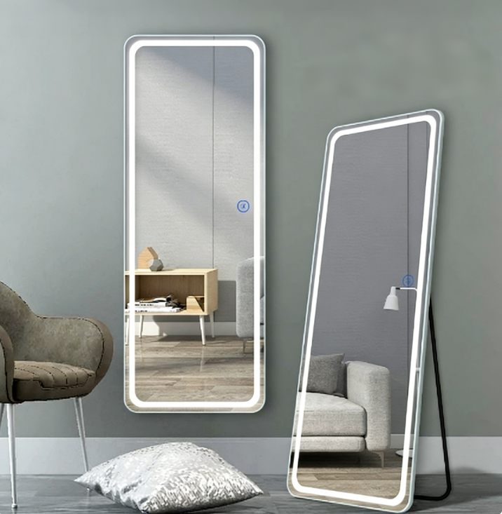 Semicircle Acrylic Glass LED Makeup Mirror