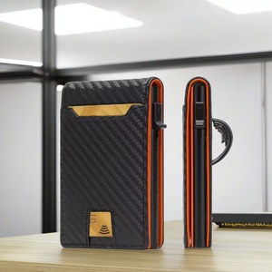 For Boshiho Vintage Metal <b>RFID</b> Blocking Pop-up Card Holder Bifold <b>Wallet</b> with Short Length Money Cards Great Gift for Men - Product Image 2