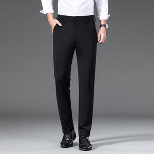 Pantalon décontracté pour homme, taille plus, imperméable, coupe-vent, imprimé, devant plat, marron, pantalon de costume - Product Image 2