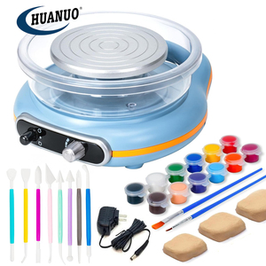 Torno <span class=keywords><strong>de</strong></span> Cerámica para Niños, Máquina <span class=keywords><strong>de</strong></span> Arcilla para Principiantes, Kit <span class=keywords><strong>de</strong></span> Torno <span class=keywords><strong>El</strong></span>éctrico Mini para Artes, Kit Educativo <span class=keywords><strong>de</strong></span> Cerámica para Adultos - Product Image 1