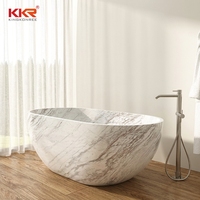 Baignoire autoportante ovale blanche moderne de la marque KKR, très vendue, garantie plus de 5 ans
