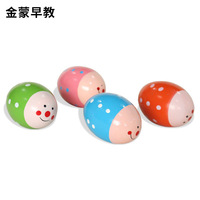 Wooden Sand Eggs Percussion Instruments Children's Toys Handcrafted Easy From Zhejiang Length 7CM Diameter 4CM
