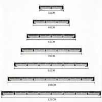 Barre lumineuse LED 12-48W à 7 modes stroboscopiques, 12-48 pouces, boîtier en aluminium, grille de toit, plusieurs couleurs, lumière linéaire longue et clignotante pour véhicule