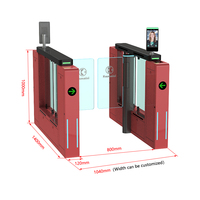 Porte d'oscillation automatique de reconnaissance faciale de porte de tourniquet de vitesse de passage piétonnier d'immeuble de bureau d'alarme d'intrusion illégale