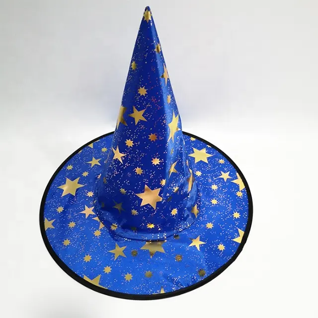 Multicolor Purple Colours Witch Hat Halloween Party Costume For Kids And Adult