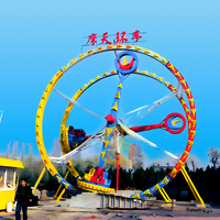 Manège en forme d'anneau de grande roue au design moderne, aspect élégant, attraction pour les nouveaux projets de parcs d'attractions