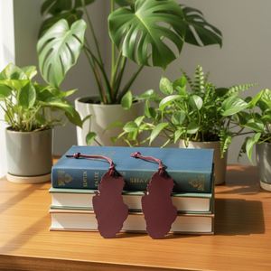 Multi-Purpose Pu Qatar Map Vintage <b>Bookmark</b> Unique Bag Charm <b>Gift</b> With Leather Strap - Product Image 5