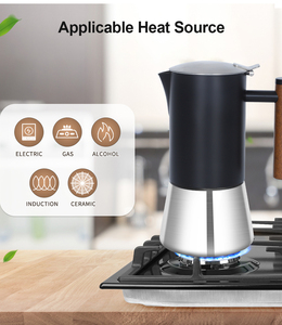 Nhà cung cấp 100ml <span class=keywords><strong>2</strong></span> Ly không gỉ Moka Nồi Gỗ xử lý <span class=keywords><strong>Stovetop</strong></span> <span class=keywords><strong>Espresso</strong></span> <span class=keywords><strong>Maker</strong></span> cho Cappuccino pha cà phê - Product Image 3