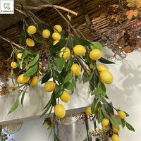 Vente en gros de haute qualité 9 têtes branches de citronnier artificielles mousse baies tiges de fruits maison boutique Restaurant décoration de mariage