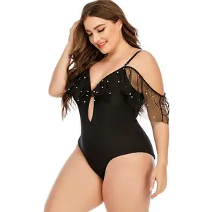 Cross Border Black Swimming Wading Sports Female One Piece Cover Belly Large Size Conservative Swimsuit