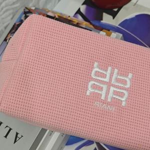 Top Quality Waffle Cotton Makeup <b>Bag</b> <b>Women</b> <b>Bag</b> <b>Toiletry</b> <b>bag</b> Embroidered logo 7 Inches With <b>Women</b> Gift - Product Image 5