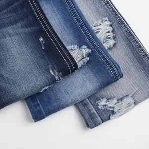 Goedkope Stock Geweven Denim, Kleding Materiaal 65 Katoen 33 Polyester 2 Spandex Stretch Slub Twill Denim Stof Voor Jeans/