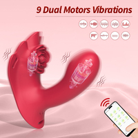 Dildo-Spielzeug für Frauen, Masturbator für Paare, Gutes Rosen-Vibrator-Set für Frauen-Kitzler-Stimulator, Sexmaschine mit App-Fernbedienung und Höschen-Vibrator