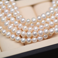 Liwan Plaza Bijoux En Gros De Haute Qualité Naturel Perle D'eau Douce Stands Perles Rondes pour DIY Femmes Collier Bracelet Boucle D'oreille