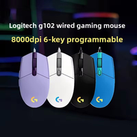 Logitech G102 Doigt Optique 8000DPI Bureau Ordinateur Portable Pc Usb Filaire Rgb Rechargeable Ergonomique Ordinateur Gamer Gaming Souris Silencieuse