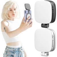 Mini lampe de téléphone rechargeable portable avec miroir LED pour selfie, maquillage, vidéoconférence pour iPhone Android