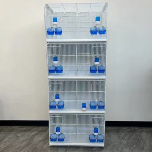 Cages d'élevage de canaris en fil blanc empilables à 4 niveaux, pliables, faites à la main, cage de luxe pour oiseaux d'amour, emballage en carton avec boîte à boisson - Product Image 6