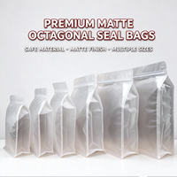 Sacs en plastique scellés à fond plat octogonal, durables, réutilisables, de haute qualité, pour l'emballage de snacks, taille/couleur personnalisables, vente en gros