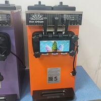 Automatische soft-serve ijsmachine van roestvrij staal voor aanrechtblad, met melk & water, voor commercieel & thuisgebruik