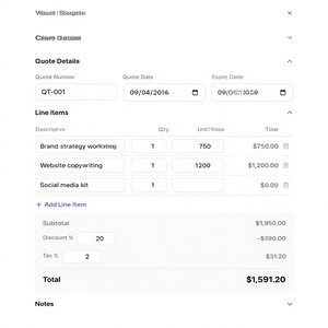 Plataforma de Gestión de Facturas y Cotizaciones para la creación de cotizaciones, facturas, pagos, registros de clientes y seguimiento financiero. - Product Image 1