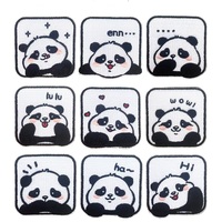 Parches Bordados Termoadhesivos 3D de Panda Personalizados para Ropa, Bolsos y Gorras de Niños con Certificación CE