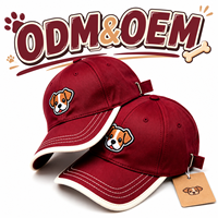 Topi Baseball Bordir Anjing Lucu 6 Panel Custom Grosir, Patch Anak Anjing, Pinggiran Melengkung, Bernapas, Nyaman, Sporty, Motif Argyle