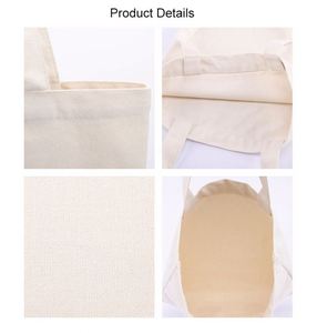 Wholesale Custom Natural Blank logo Printed Reusable Beach <b>Bag</b> Eco Friendly Cotton Canvas Shopping Tote <b>Bag</b> with Logo - Product Image 2