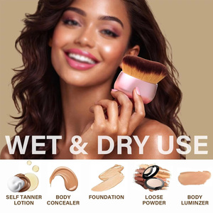 Pinceau auto-bronzant extra large pour <span class=keywords><strong>jambes</strong></span> et corps, pinceau plat à tête large de 75 mm pour le visage et le dos, utilisation humide/sèche - Rose doré - Product Image 4