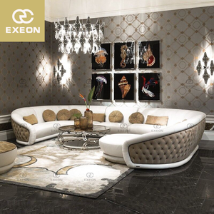 Sofá curvo moderno en forma de U de media luna, mueble redondo para sala de estar, tapizado en forma de C - Product Image 1