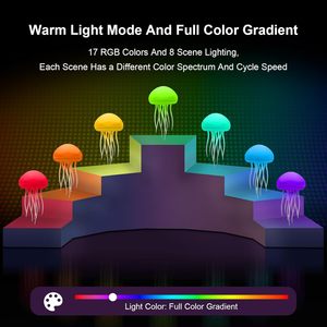 La popular luz nocturna de medusas coloridas controladas por voz se puede colgar y recargar la luz de la atmósfera - Product Image 6