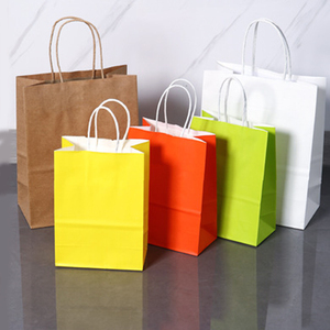 Recyclable Kraft <b>Paper</b> Shopping Tote Bags OEM ODM Custom Pattern Durable <b>Paper</b> Handbags For Retail Boutique Holiday Gifts - Product Image 3