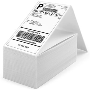4" X 6" White Perforated Direct Thermal Address Shipping Thermal <strong>Printer</strong> Compatible Fan Fold 4x6 <strong>Label</strong> - Product Image 6