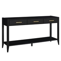 Table console moderne en bois massif peint, écologique, luxueuse, durable, facile à nettoyer, avec 3 tiroirs et étagères de rangement pour le salon