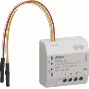 TRM693G compatibile con Hagers Micromodulo radio KNX a incasso Quicklink 2 ingressi + 1 uscita 3A AC1 230V AC - Product Image 1